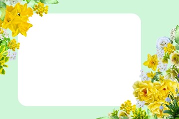 spring flowers green border