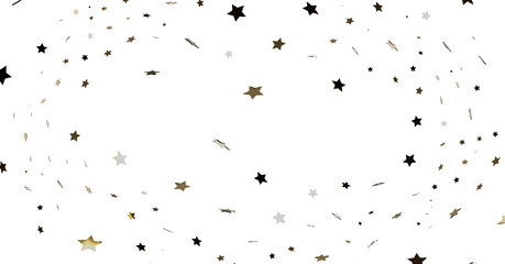 Gold Black Stars Confetti Background