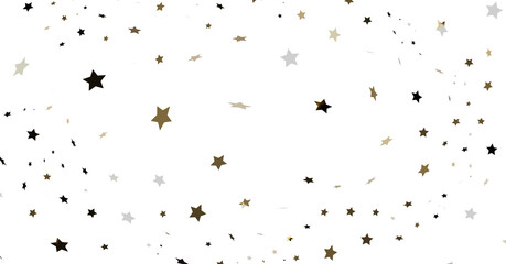 Gold Black White Star Confetti Background