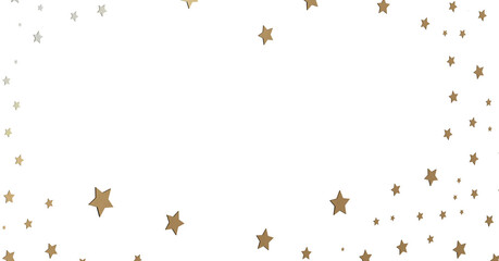 Gold and Silver Stars on White Background