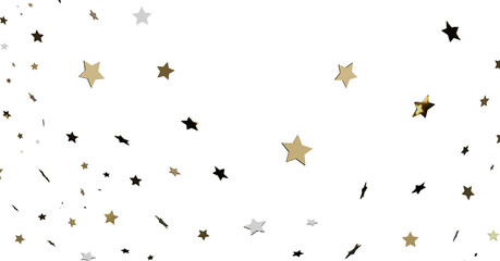 Gold, Silver, Black Star Confetti