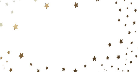 Gold and Brown Stars on White Background