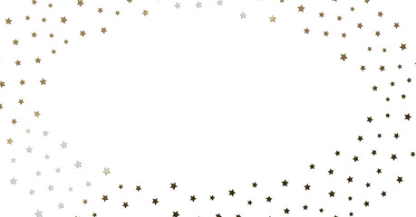 Gold and Silver Star Confetti Border
