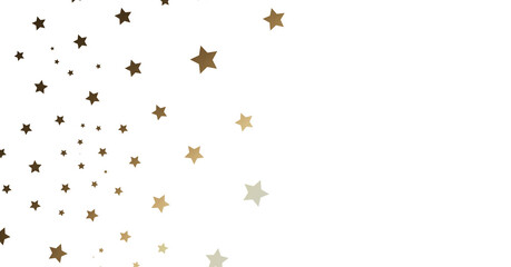 Gold Star Pattern on White Background
