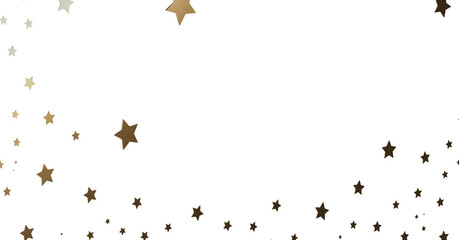 Gold and Brown Stars on White Background