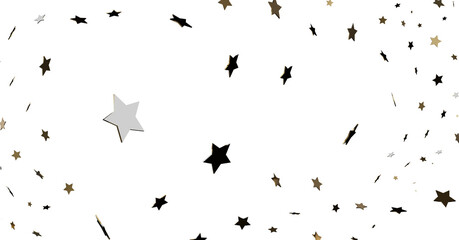 Falling Stars: Black and White Confetti