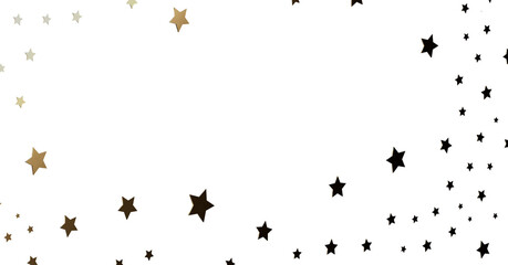Gold and Black Stars on White Background