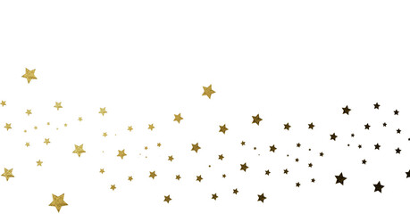 Gold Stars Scattered on White Background