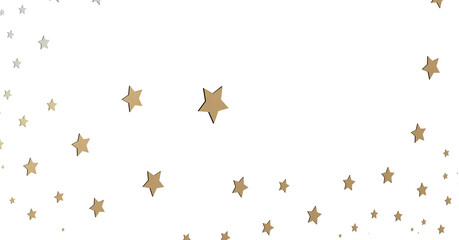 Gold and Silver Stars on White Background