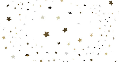 Gold, Silver & Black Star Confetti