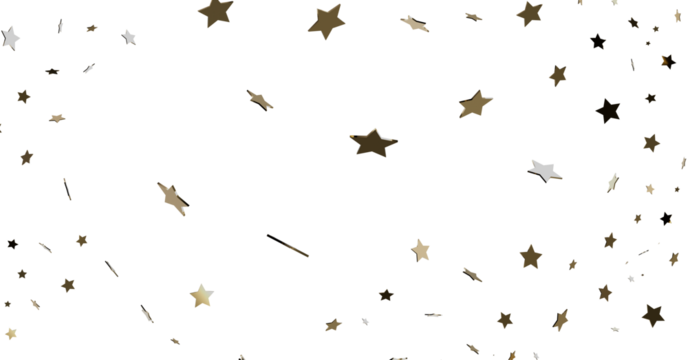 Gold Star Confetti on White Background