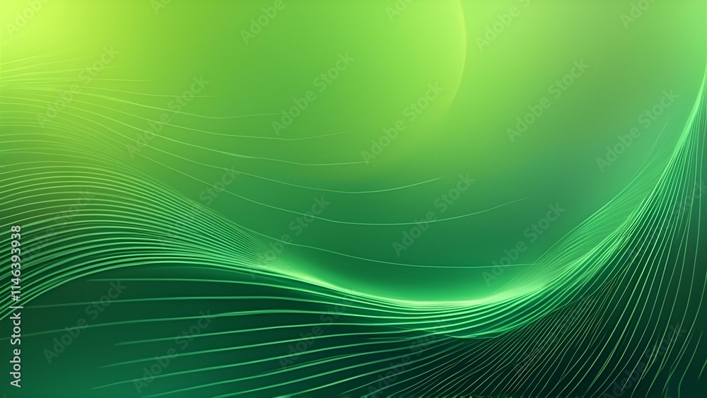 Fototapete A soft, abstract background with flowing, translucent green waves or ribbons against a lighter green backdrop. The waves vary in opacity, creating a sense of depth and movement.