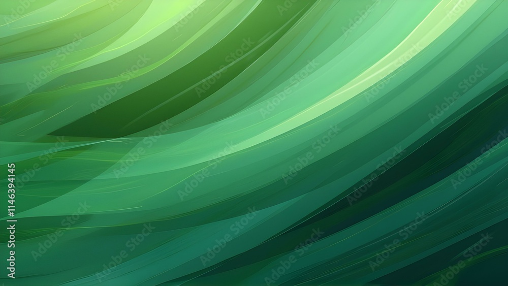 Aufkleber a soft, abstract background with flowing, translucent green waves or ribbons against a lighter green