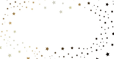 Gold and Black Stars on White Background