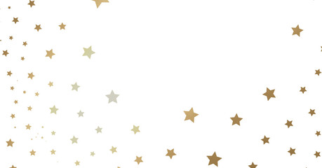 Gold and Beige Stars on White Background