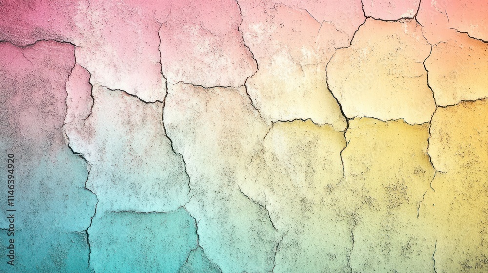 Poster A textured wall with a gradient of colors and visible cracks.