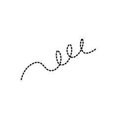 Hand Drawn Dotted Curved Line