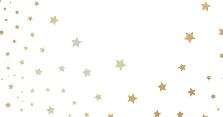 Gold and Silver Stars on White Background