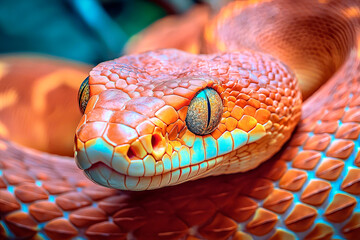 Close-up portrait of a corn snake
