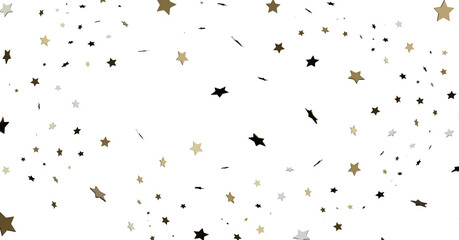 Gold Black Stars Confetti Background