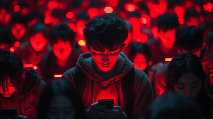 Screen Addiction	- Teenagers Addicted to Cell Phones for Digital Lifestyle Concepts

