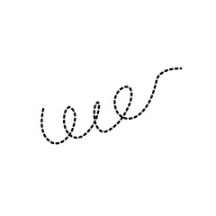 Hand Drawn Dotted Curved Line