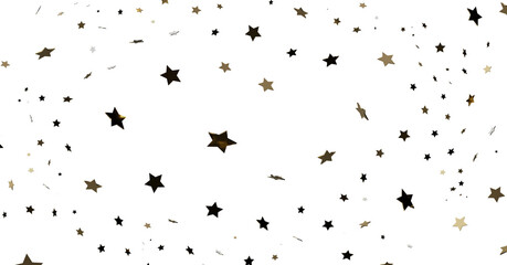 Gold Star Confetti on White