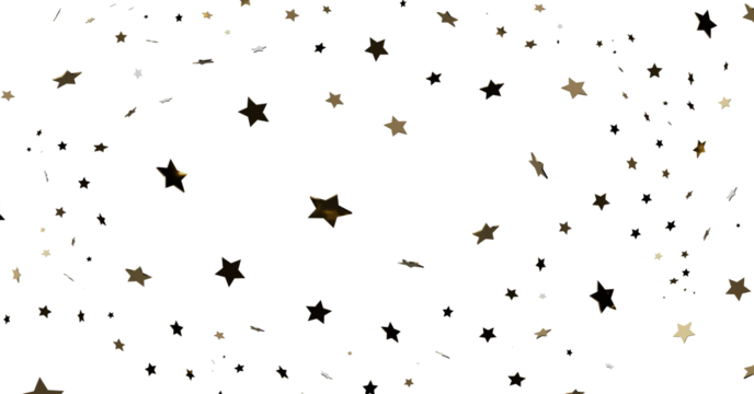 Gold Star Confetti on White