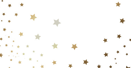Gold and Beige Stars on White Background