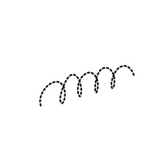 Hand Drawn Dotted Curved Line