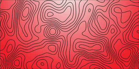 Wavy Contour background. Topographic Red Black  contour background. contour lines background. Topographic contour wallpaper. Abstract wavy background.