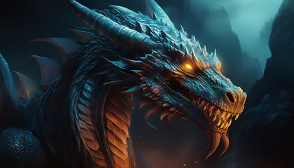 realistic monster dragon with fantasy concept