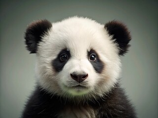 Fototapeta premium Adorable Panda Cubs: Minimalist Photography of Cute Pandas