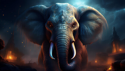 realistic monster elephant with fantasy concept