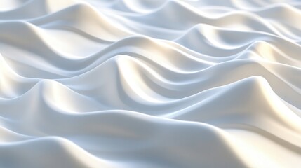 Obraz premium a seamless 3D wave pattern in white, with each wave creating soft, rolling curves across the surface.
