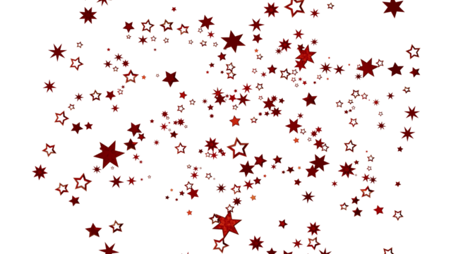 Red Stars Scattered on White Background