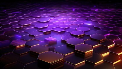 Naklejka premium Dark violet hexagonal technology abstract vector background with purple color. 