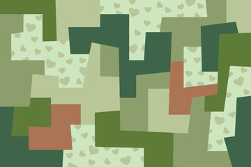 abstract background, geometric pattern with love shape elements, vector design
