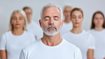 People gathered to practice mindfulness, finding relaxation in a meditation session while focusing on their inner peace and well-being.