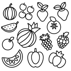 set of fruits and berries