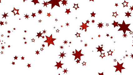 Red Stars Scattered on White Background
