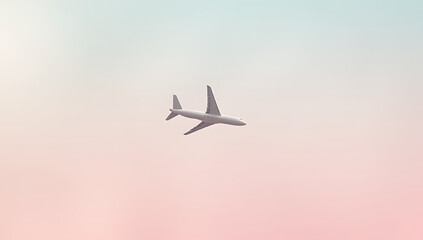 ane mockup flies on a soft pastel colored background representing transportation, travel, and journey to different destinations around the world._00003_