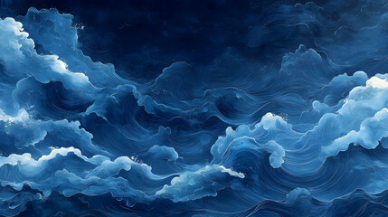 Abstract Ocean Waves Illustration