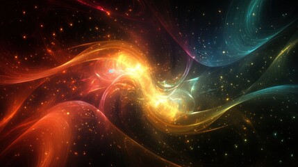 Obraz premium A vibrant cosmic swirl of colors and light, evoking a sense of wonder and exploration.