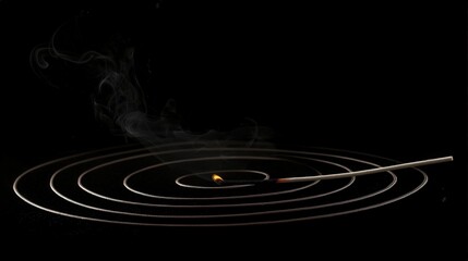 a mosquito repellent incense stick curling around in spirals,