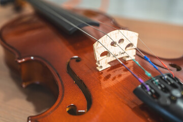 violin on a bright desk © Lana Milanovic