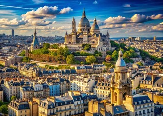 Aerial Paris: Hotel Dieu, Commerce Court, Sacré-Cœur Basilica - Panoramic Cityscape View