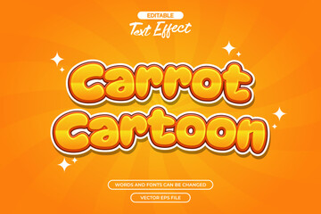 Carrot cartoon editable text effect with comic background 