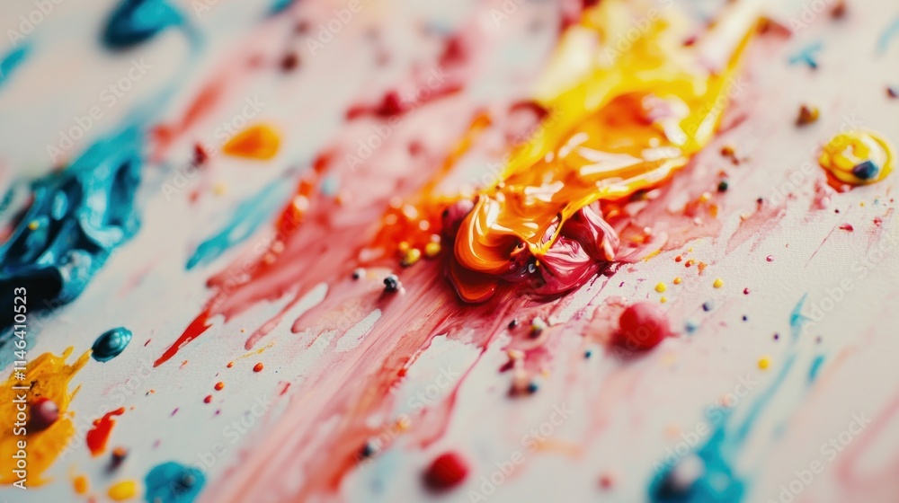 Poster A vibrant splash of paint colors creating an abstract artistic expression.