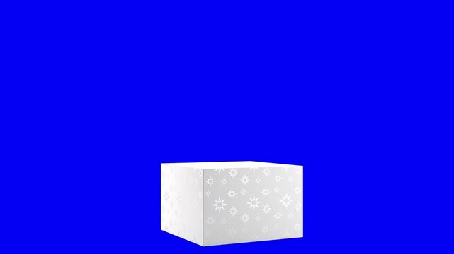 open gift box with bluescreen as template - 3d rendering 4k
